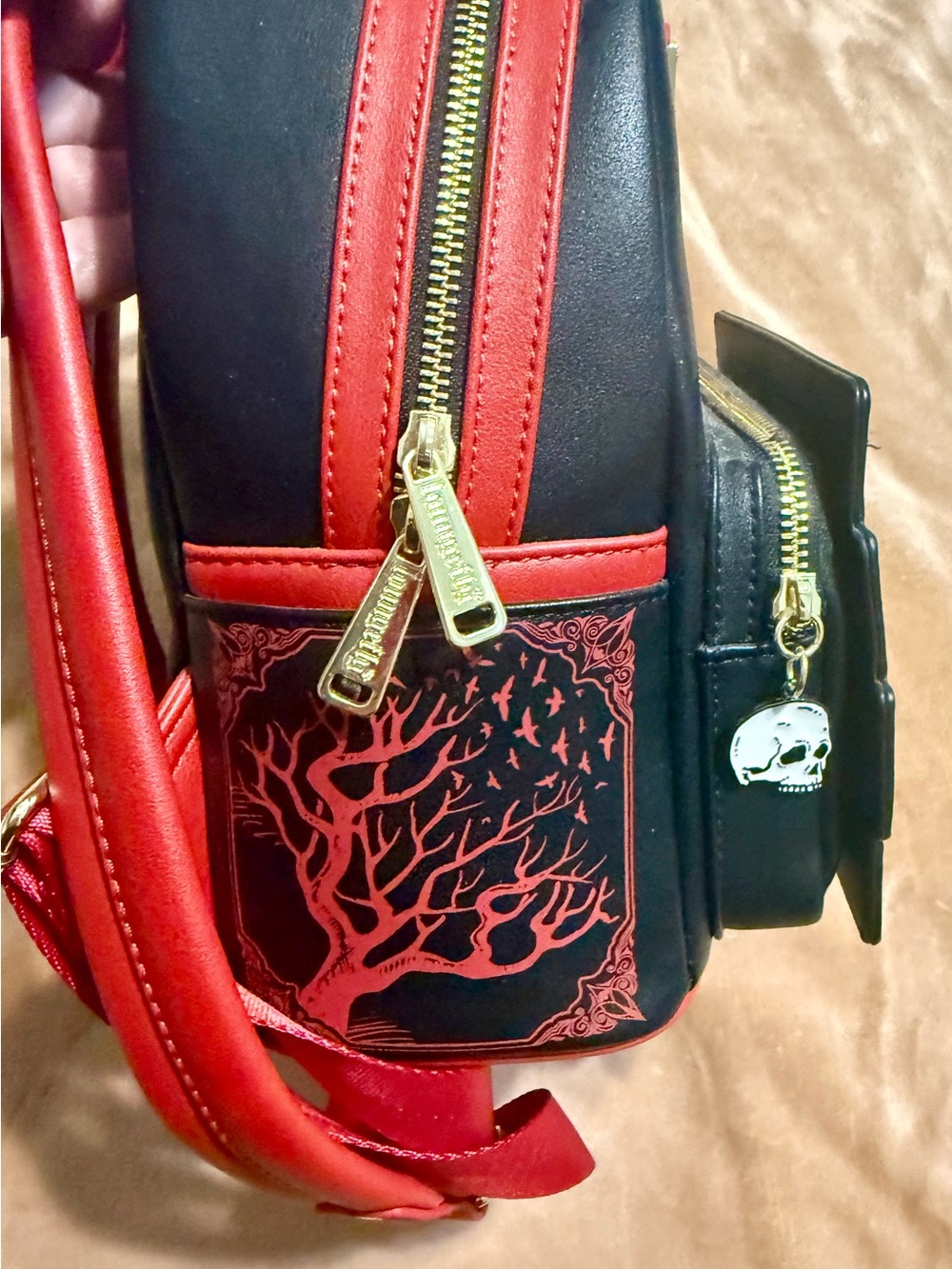 Loungefly Black & Red Poe Book Stack Mini Backpack - Picture 4 of 7